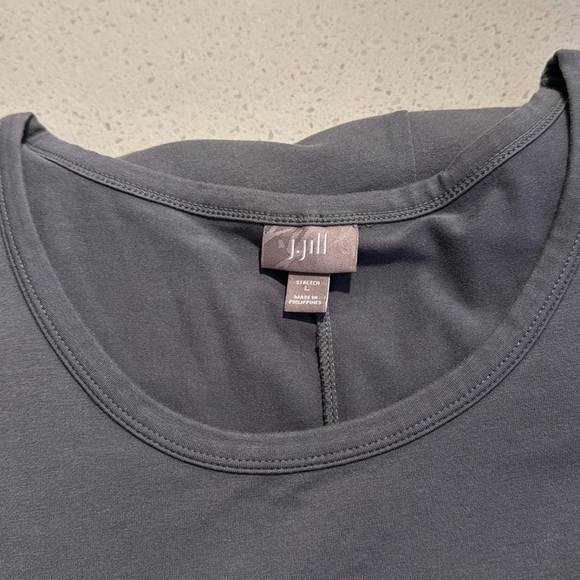 J Jill Pima Cotton Scoop Neck Tank Dress in Grey Lagenlook Swing Minimalist NWOT - Picture 3 of 11